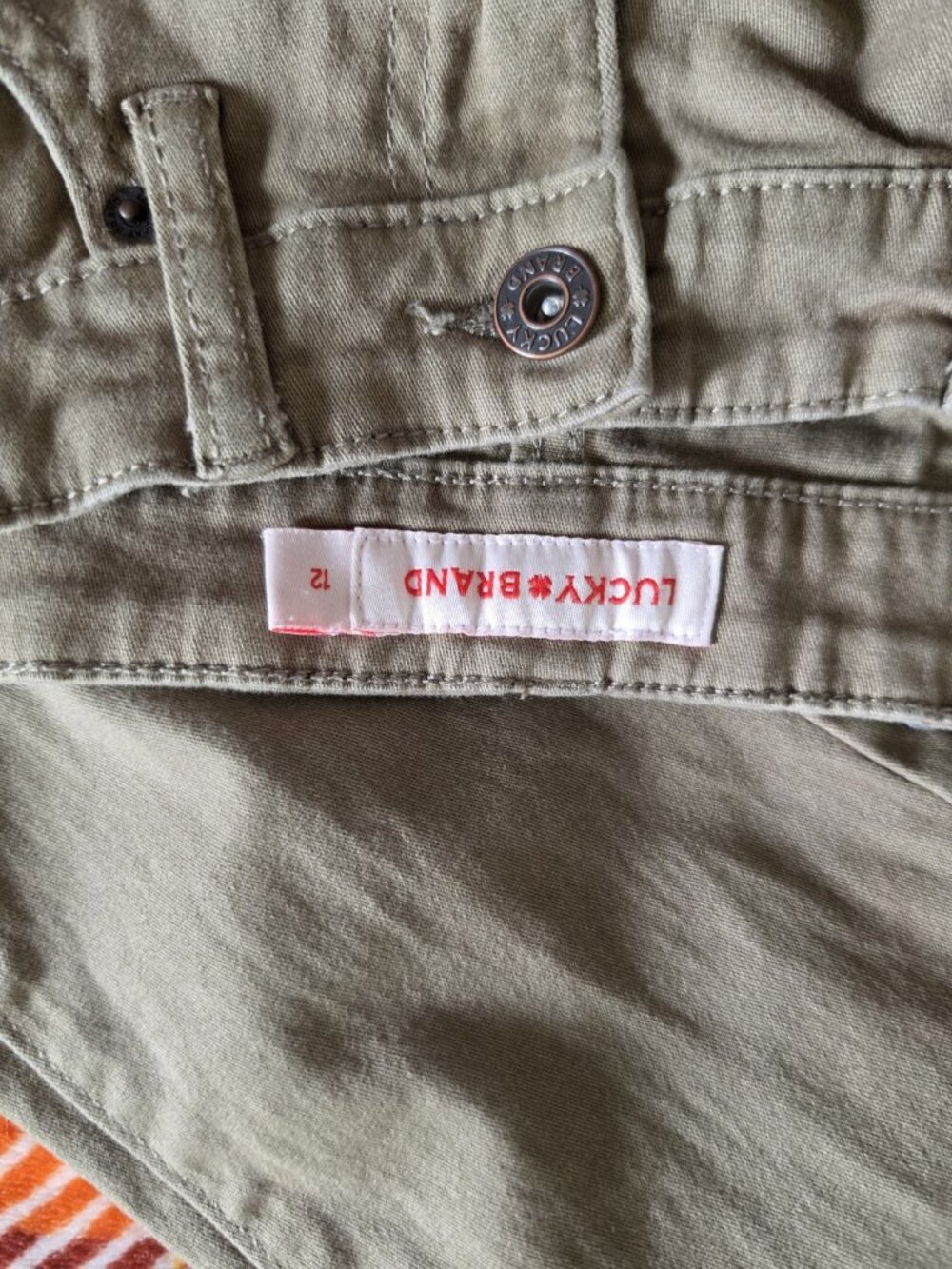 Lucky Brand Boys Beige Skinny Stretch Denim Pants Size 12 Regular Mid Rise - Picture 5 of 9